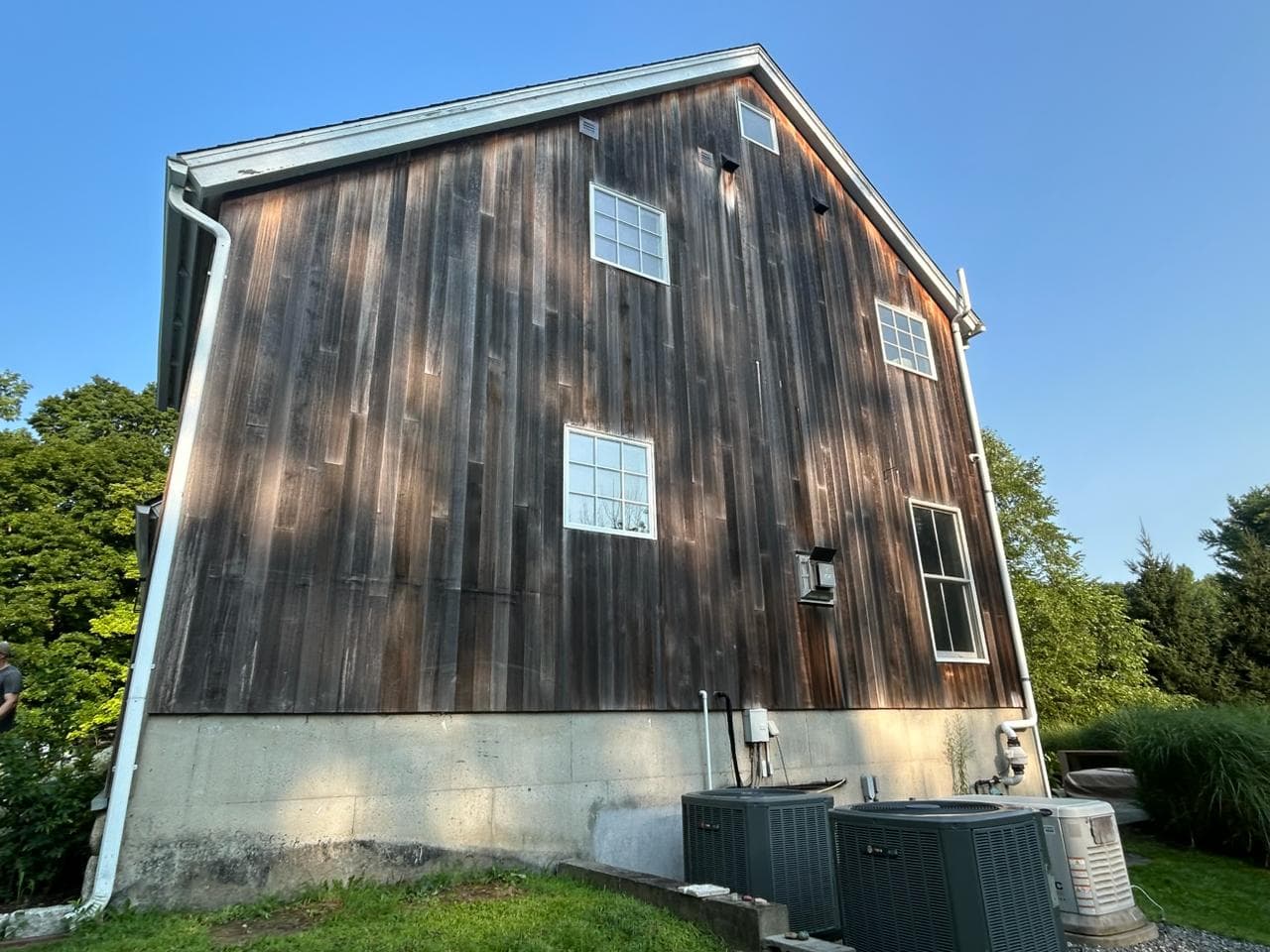 Weathered wood siding before house washing — Fairfield County, CT